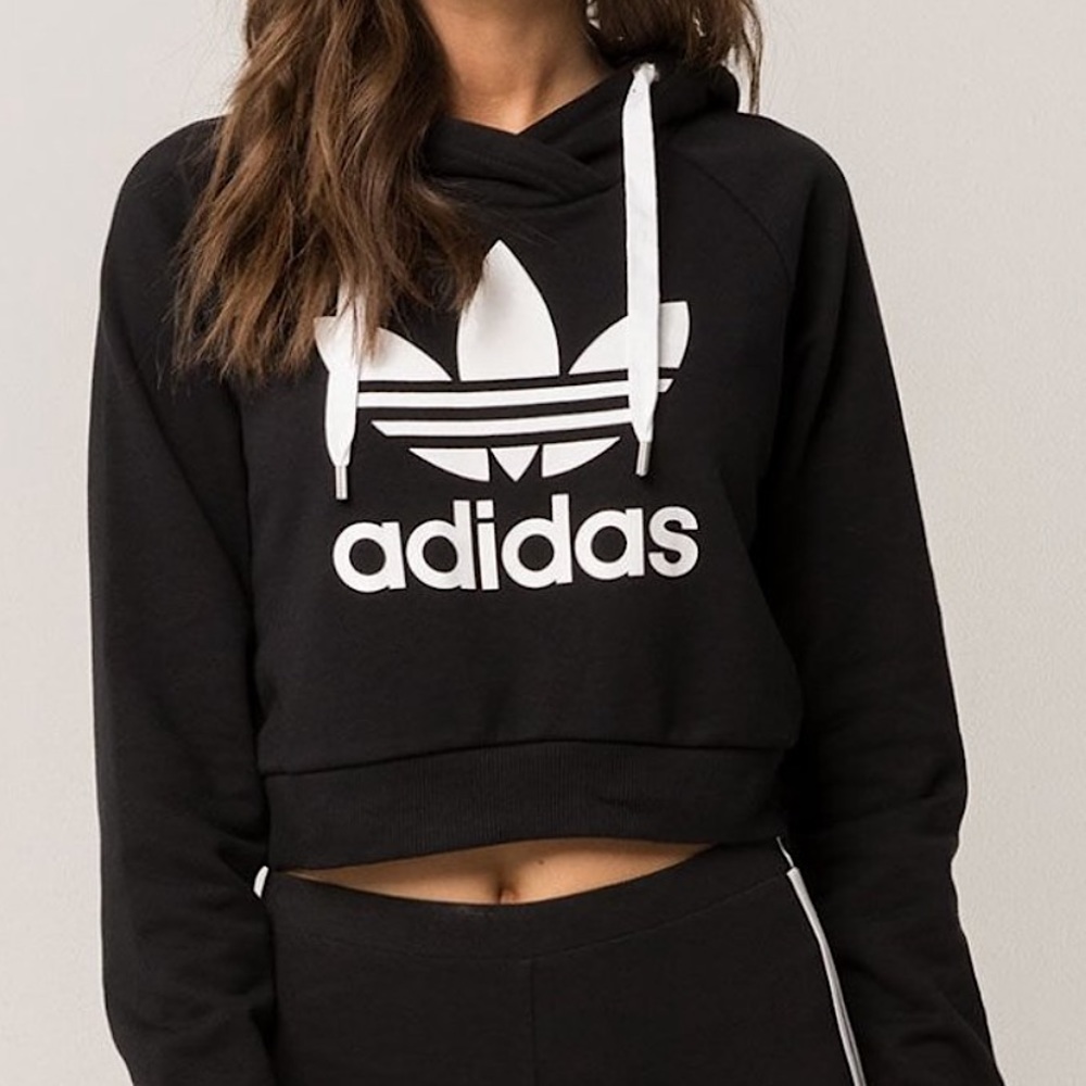 Adidas cropped hoodie worn once size S